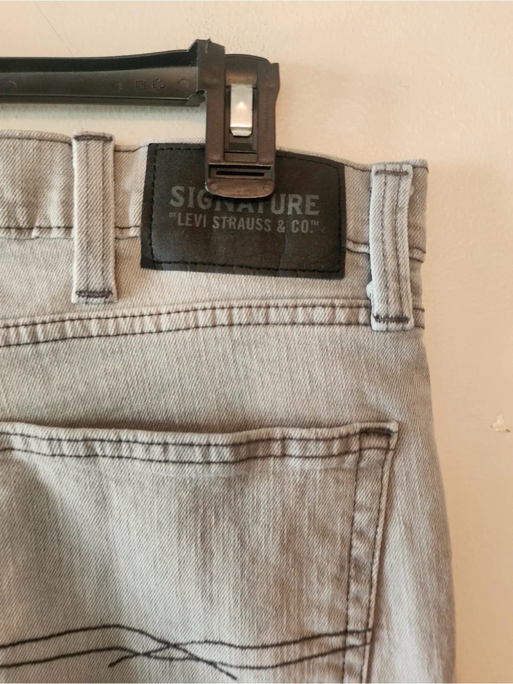 Levi's Signature Jeans Mens Size 38x30 Gray S37 Slim Fit Flex Stretch Denim